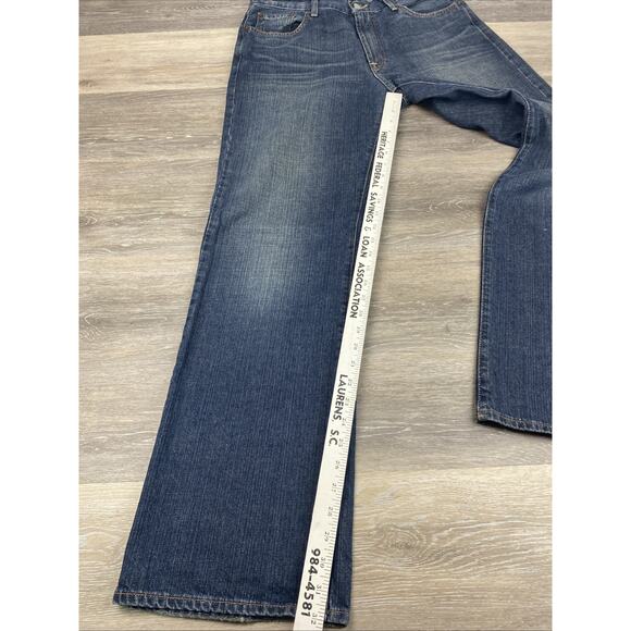 Lucky Brand Dungaree Jeans Mens 32 X 32 Blue Gene Montesano Mid Rise Boot Denim - Picture 11 of 15